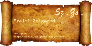 Szeidl Zsigmond névjegykártya